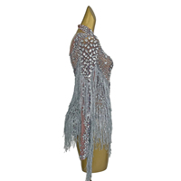 Combinaisons de soirée de créateur avec strass, tenue de festival pour femme, costume de danseuse pour spectacle de chanteuse en direct, body à franges