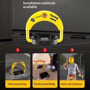 Verrou de stationnement triangulaire intelligent avec alarme et télécommande, installation sans perçage, déverrouillage par clé, anti-collision - Product Image 4