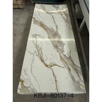 Papan Marmer UV Glossy Tinggi 3mm Grosir Pabrik 1220x2440mm Lembaran Marmer PVC Tahan Air Tahan Api untuk Dinding TV Kamar Mandi