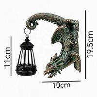 Lampe murale solaire en résine en forme de lézard, statue d'animal pour jardin, décoration extérieure
