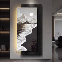 Peinture à l'huile moderne en noir et blanc, nature morte, cadre double couche sans cadre, art mural, impression UV, décoration murale LED intérieure