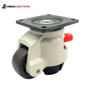 Custom Swivel Retractable Heavy Duty Casters Wheel Industrial Top Plate 250kg Cast Aluminium G T D 60 80 100 Leveling Caster