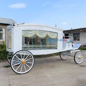 Latest Design Horse Drawn Funeral Hearse Coffin Buggy Motorcycle Funeral Cart Funeral Service Wagon - Product Image 5