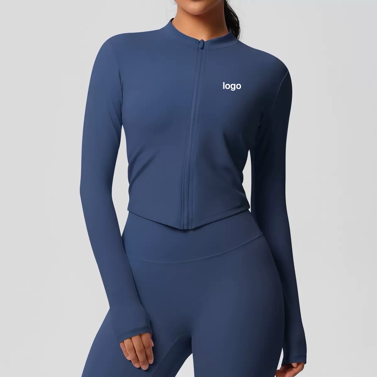 Quick-drying Brushed-back Zipper Coat, Sports Tight Long-sleeved Yoga Top