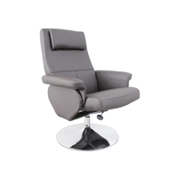 Sillón Reclinable de Salón de Estilo Moderno con Estructura Metálica y Tapicería de Cuero PU Individual con Reposapiés
