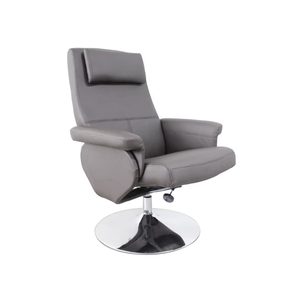 Sillón Reclinable de Salón de Estilo Moderno con Estructura Metálica y Tapicería de Cuero PU Individual con Reposapiés - Product Image 3