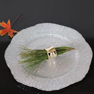 Platos de Cena de Vidrio Dorado y Rojo con Diseño Único en Relieve para <span class=keywords><strong>Catering</strong></span> de Bodas al por Mayor - Product Image 4