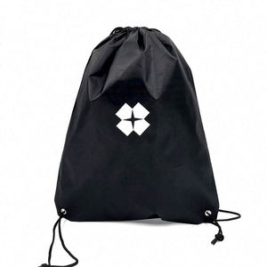 Sac à cordon en polyester réutilisable avec logo personnalisé, vente directe d'usine, pour la salle de sport - Product Image 3