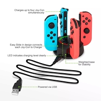 Station de charge TNS-1882 pour N Switch avec support 4 ports pour console N Switch, chargeur double