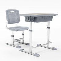 Bureaux et chaises d'écolier réglables en hauteur en ABS avec tiroirs, design moderne et minimaliste, garantie 5 ans pour les collèges et lycées