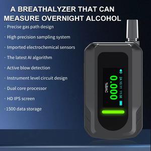 Éthylotest électrochimique D2000 supérieur Testeur d'alcool de haute précision rechargeable Testeur d'haleine OLED avec alarme 3 couleurs - Product Image 6