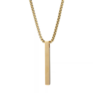 New Phong Cách Hợp Thời Trang Biểu Tượng Tùy Chỉnh Thép Không Gỉ Ngô Vuông Chuỗi Ngọc Trai Dài Thanh Ngang Mặt Dây Chuyền Vòng Cổ - Product Image 6