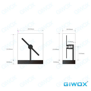 Proyector holográfico 3D GIWOX de 20cm, ventilador de holograma 3D de ojo desnudo, equipo de pantalla LED, batería integrada para presentación de regalos - Product Image 3