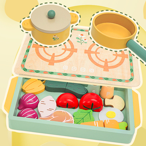 Ensemble de <span class=keywords><strong>cuisine</strong></span> en bois pour enfants avec jouets alimentaires pour faire semblant de cuisiner, ensemble de <span class=keywords><strong>cuisine</strong></span> pour enfants, <span class=keywords><strong>cuisine</strong></span> de jeu - Product Image 3