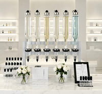 Distributeur de parfum innovant en gros pour 6 flacons avec support métallique, idéal pour mariages et décoration commerciale