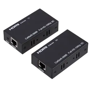 Оптовые продажи hdmi удлинитель cat 6 120 м-HDMI-совместимый удлинитель Cat5e Cat 6 Ethernet IP TCP сигнал HDMI в Lan преобразователь 1080p 3D HDMI передатчик приемник TX RX 60M