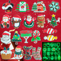 Accessoires de chaussures en caoutchouc fluorescent de Noël, 19 styles, pour DIY, boucles Croc à motif dessin animé pour une ambiance festive, ornements floraux CN Wsd