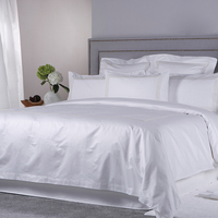 Set Sprei Hotel Mewah Bordir Bunga Putih 100% Katun