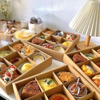 IMEE gros couvercle transparent Kraft 6 9 compartiments après-midi boîte à thé Biscuit gâteau Cupcake boîte pâtisseries boulangerie Snack Dessert boîte