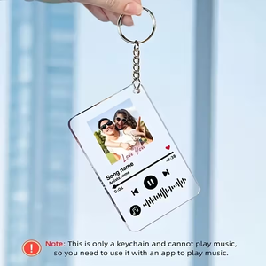 Portachiavi Personalizzato con Foto e Musica in Acrilico Stampato UV, Charm Commemorativo, Regalo <span class=keywords><strong>per</strong></span> Innamorati - Product Image 6