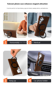Étui de téléphone en cuir véritable personnalisé haut de gamme avec support magnétique pour cellule de gradation pour S24 Ultra, housse de sublimation - Product Image 6