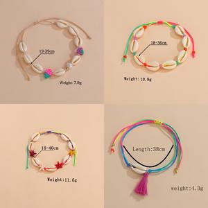 Boho fait à la main coloré cordon tissé Puka mer coquille <span class=keywords><strong>pied</strong></span> bijoux Hawaii été plage perles de rocaille <span class=keywords><strong>Bracelet</strong></span> de cheville pour femmes hommes - Product Image 2