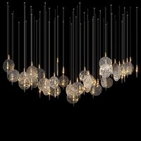 Lustre en verre naturel en forme de disque de lune pour hall de villa de luxe, avec support de lampe conique en laiton pour la décoration d'escalier en colimaçon