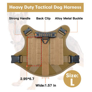 Harga pabrik rompi harnes dada anjing pelatihan taktis kustom dengan pegangan jaring tanpa tarikan rompi harness anjing kerja dapat disesuaikan - Product Image 3