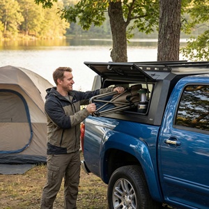 กล่องเก็บสัมภาระท้ายรถแบบกันน้ำพร้อมระบบล็อค ทำจากอลูมิเนียมอัลลอย สำหรับ <span class=keywords><strong>Ford</strong></span> Ranger <span class=keywords><strong>Raptor</strong></span> Next Gen 3.0L <span class=keywords><strong>V6</strong></span> EcoBoost พร้อมแร็คหลังคาและหลังคาคลุม - Product Image 6