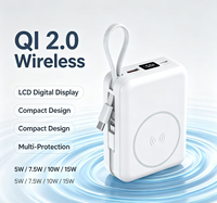 Chargeur sans fil magnétique Qi2.0 20000mAh, charge rapide PD 22.5W, batterie externe avec écran LCD, V0 ignifuge, avec câble Type C intégré, OEM