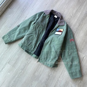 Custom Heavyweight Distress Vintage Duck Canvas Work <b>Jackets</b> Zip up Detroit <b>Worker</b> Workwear <b>Jacket</b> Men - Product Image 2