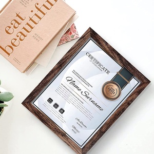 Bán buôn A4 màu đen hình ảnh bằng gỗ khung Wall Mount bảng đứng vật liệu gỗ giấy chứng nhận khung ảnh - Product Image 5