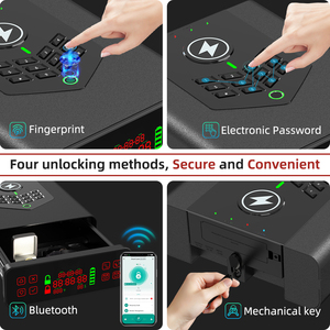Smart Fingerprint Safe Box <b>with</b> <b>Timer</b> Secret Home Safe and Watches Case, Secure Digital Safe Box for Money and Jewelry Storage - Product Image 3