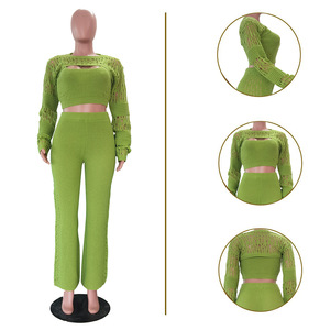 03 New Women's Casual Ollow <b>Knitted</b> <b>Set</b> - Product Image 6
