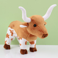 Offres Spéciales Zeb Texas Longhorn Taureau Peluche Animal Brun Peluche Vache Figure Peluches Poupée Personnalisée Fabrique Cadeau Jouets