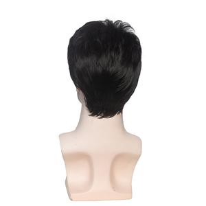 Nueva fábrica barata al por mayor de aspecto joven natural corto rizado flecos flequillo vieja peluca <span class=keywords><strong>para</strong></span> hombre - Product Image 4