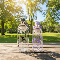 Bouteille d'eau pour enfants écologique de qualité alimentaire, résistante aux hautes températures, transparente, portable, en plastique, design de dessin animé pour le sport en plein air