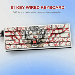 OEM 레드 타이거 PBT 키캡 60% 기계식 게임 키보드 홀 효과 마그네틱 스위치 알루미늄 유선 컴퓨터 RGB 키보드 - Product Image 5