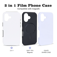 Casing Magnetik 3D TPU PC 2 in 1 Film Sublimasi Kosong untuk Ponsel, Casing Sublimasi untuk iPhone 17 16 15 14 Pro Max