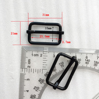 Boucles à roulettes réglables en fer noir de 1 pouce, sans nickel, en forme de rectangle, pour sangles de sacs et vêtements