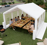 Tente de fête gonflable géante Tente de mariage gonflable transparente avec rideaux Abri d'événement extérieur décoratif pour les fêtes de barbecue