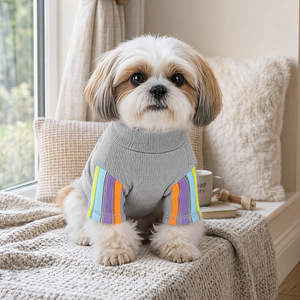 PETCIRCLE Ropa para Mascotas para Primavera y Otoño, Perros Pequeños, Cachorros, Linda, Sencilla, Versátil, Mangas a Rayas, Estilo Nueva York - Product Image 2