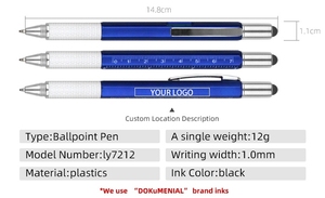 Đa Chức Năng Nhựa Bút Bi Màn Hình Cảm Ứng Cho Stylus Logo Bút Cho Văn Bản Lông Cai Trị Công Cụ Tuốc Nơ Vít Cho Sử Dụng - Product Image 2