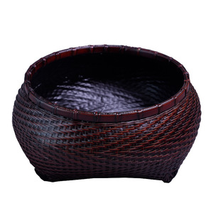 Handmade <b>Bamboo</b> Woven Charcoal <b>Basket</b> Round Carbon <b>Basket</b> For Tea Room Stove Accessories - Product Image 5