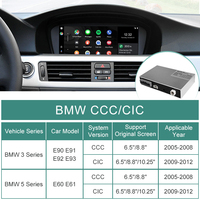 Módulo Inalámbrico Carplay STWEI y Android Auto para BMW Serie 3 y 5 CIC CCC E90 E91 E92 E93 E60 E61 2005-2012 Compatible con Cámara de Reversa