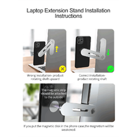 Support de bureau magnétique pour ordinateur portable avec support de tablette Clip d'affichage à double moniteur Support de téléphone réglable pour téléphone portable