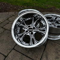 Jantes forgées NJQS chromées polies brossées profondes en alliage 5x120 de 26 pouces compatibles Dodge Jeep Ford F150 5x114.3