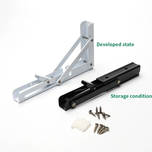 Heavy Duty L Shape 90 Degree Folding <b>Shelf</b> Brackets Metal Wall Mount Space Saving Side Opening for Table <b>Shelf</b> Furniture - Product Image 3