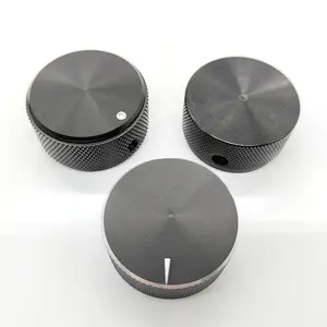 Aluminum Encoder Knob 9mm Knurled Volume Knobs Amplifier Crown Rotary Audio Amp D Slot Tuner Bass Potentiometer