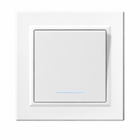 Interrupteur mural lumineux 1 voie 1 gang avec indicateur LED, grand interrupteur à bascule, norme électrique européenne